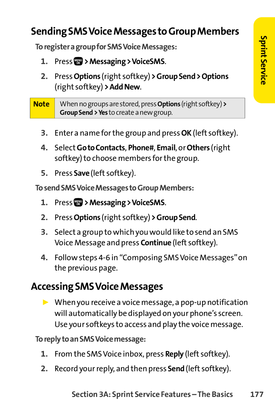 Sanyo PRO-200 manual Accessing SMSVoice Messages, Sending SMSVoice Messages to Group Members 