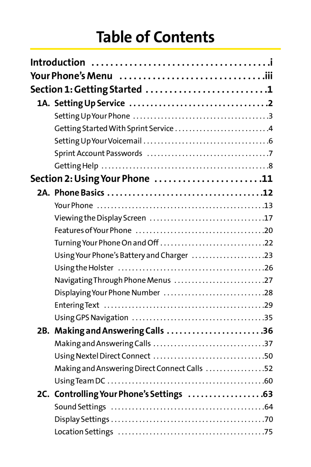 Sanyo PRO-200 manual Table of Contents 