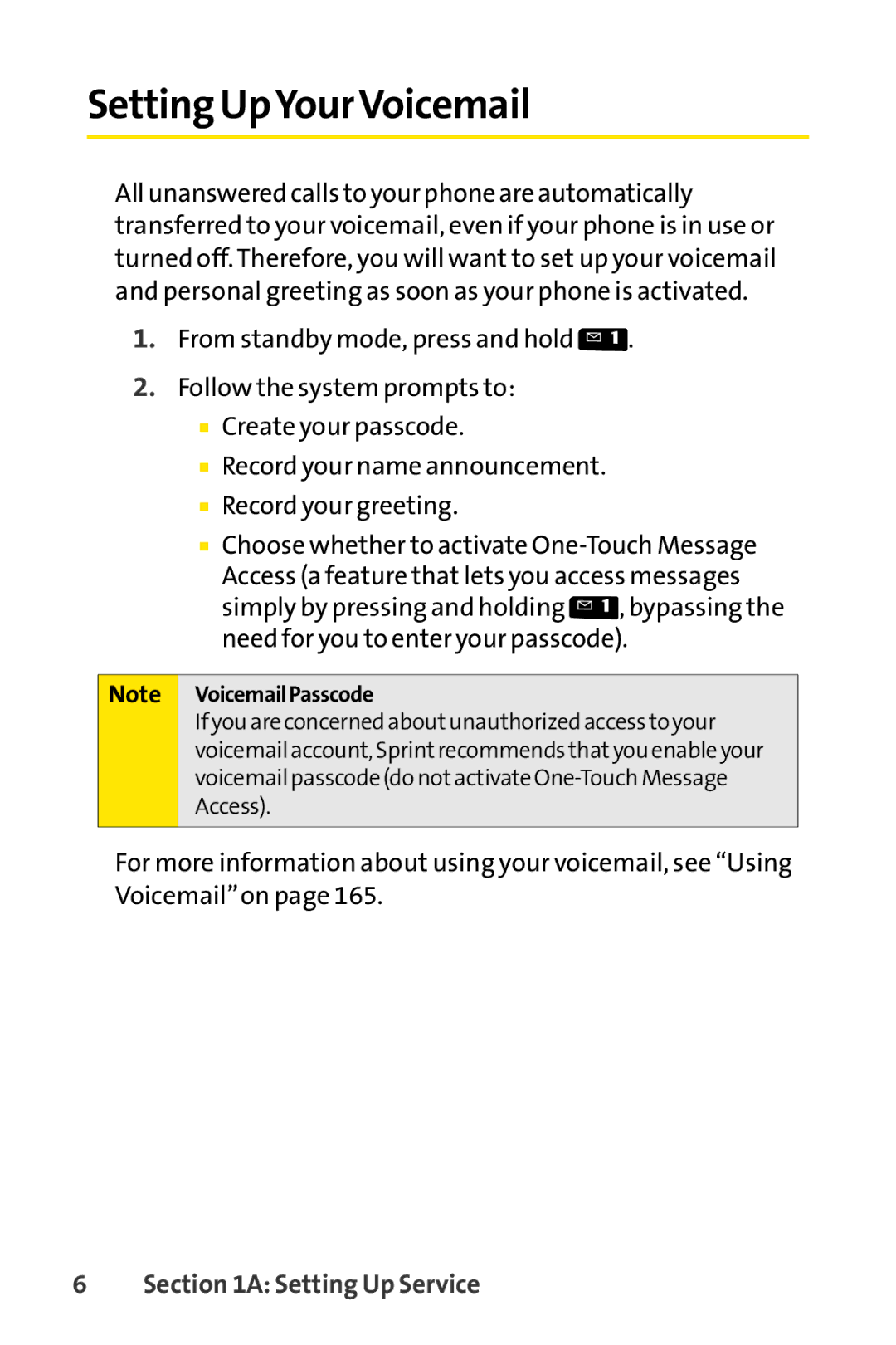 Sanyo PRO-200 manual Setting UpYourVoicemail, VoicemailPasscode 