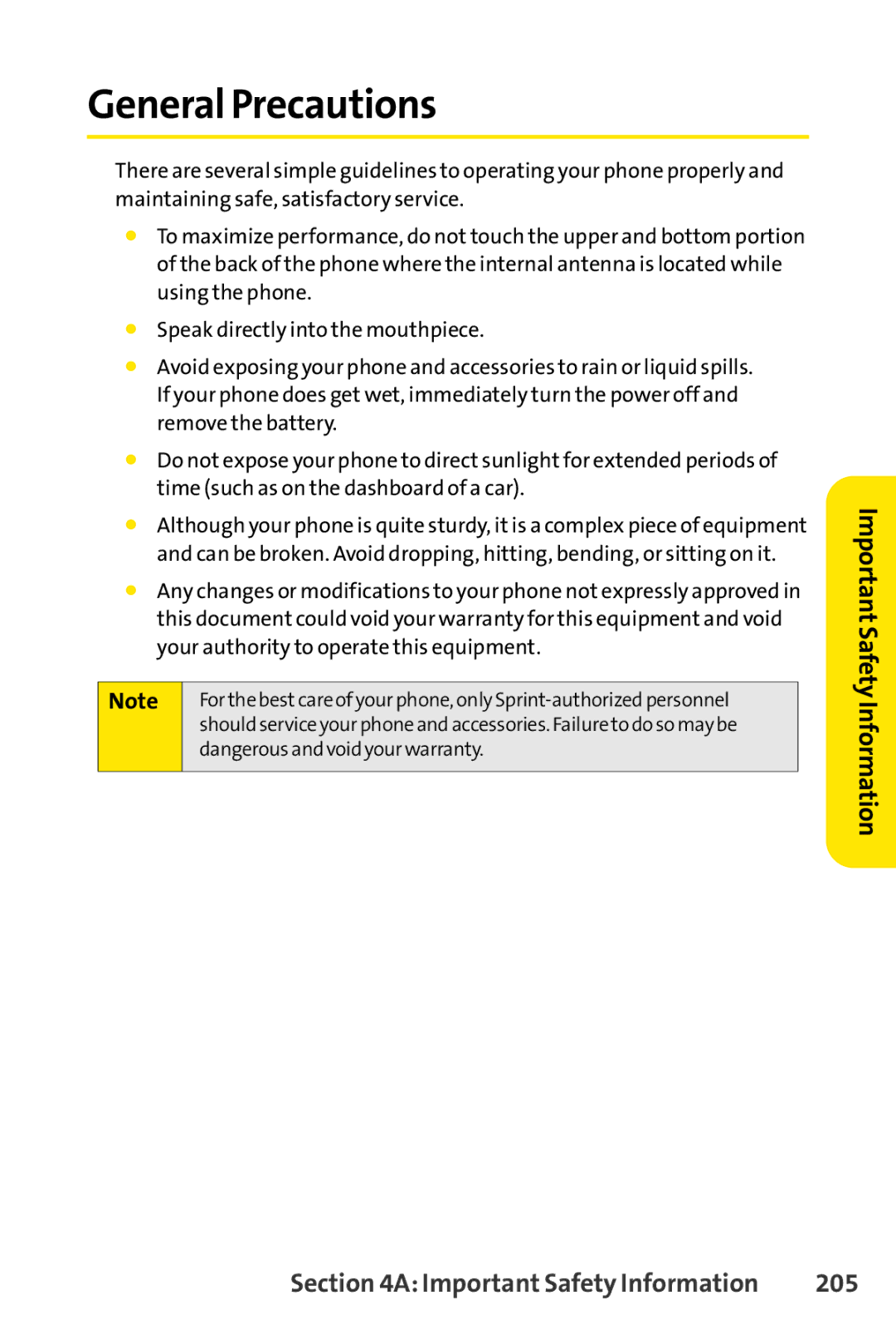 Sanyo PRO-200 manual General Precautions, Important SafetyInformation, 205 