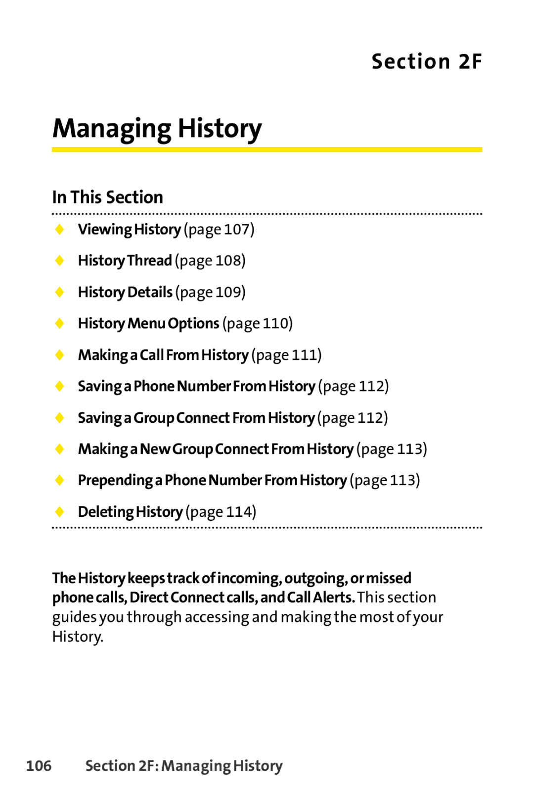 Sanyo PRO-700 manual Managing History 