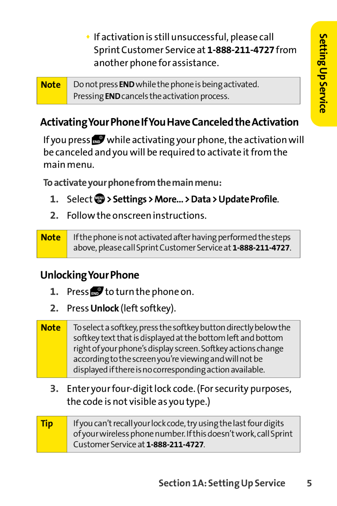 Sanyo PRO-700 manual UnlockingYourPhone, Toactivateyourphonefromthemainmenu, Select SettingsMore…DataUpdateProfile, Tip 