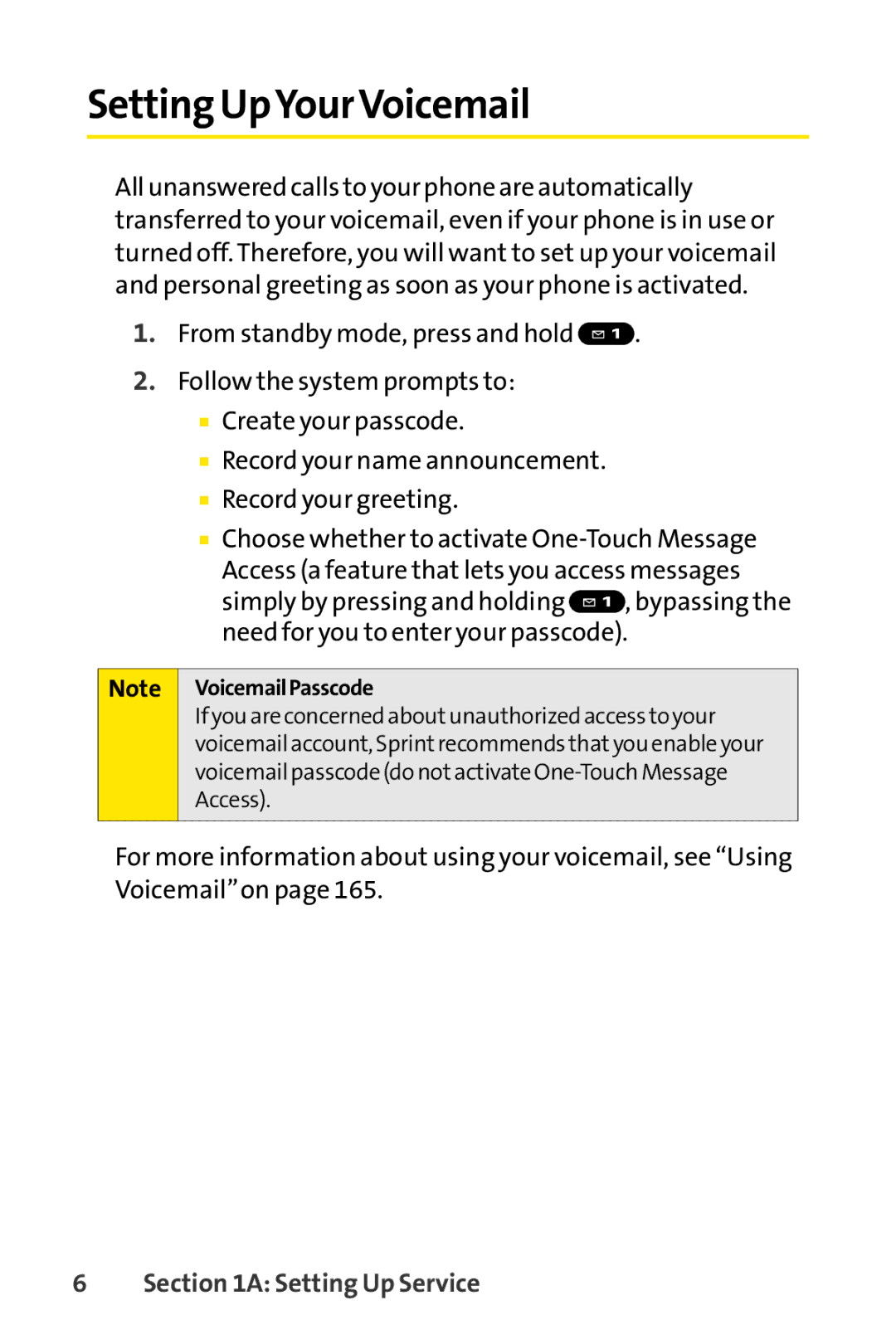 Sanyo PRO-700 manual Setting UpYourVoicemail, VoicemailPasscode 