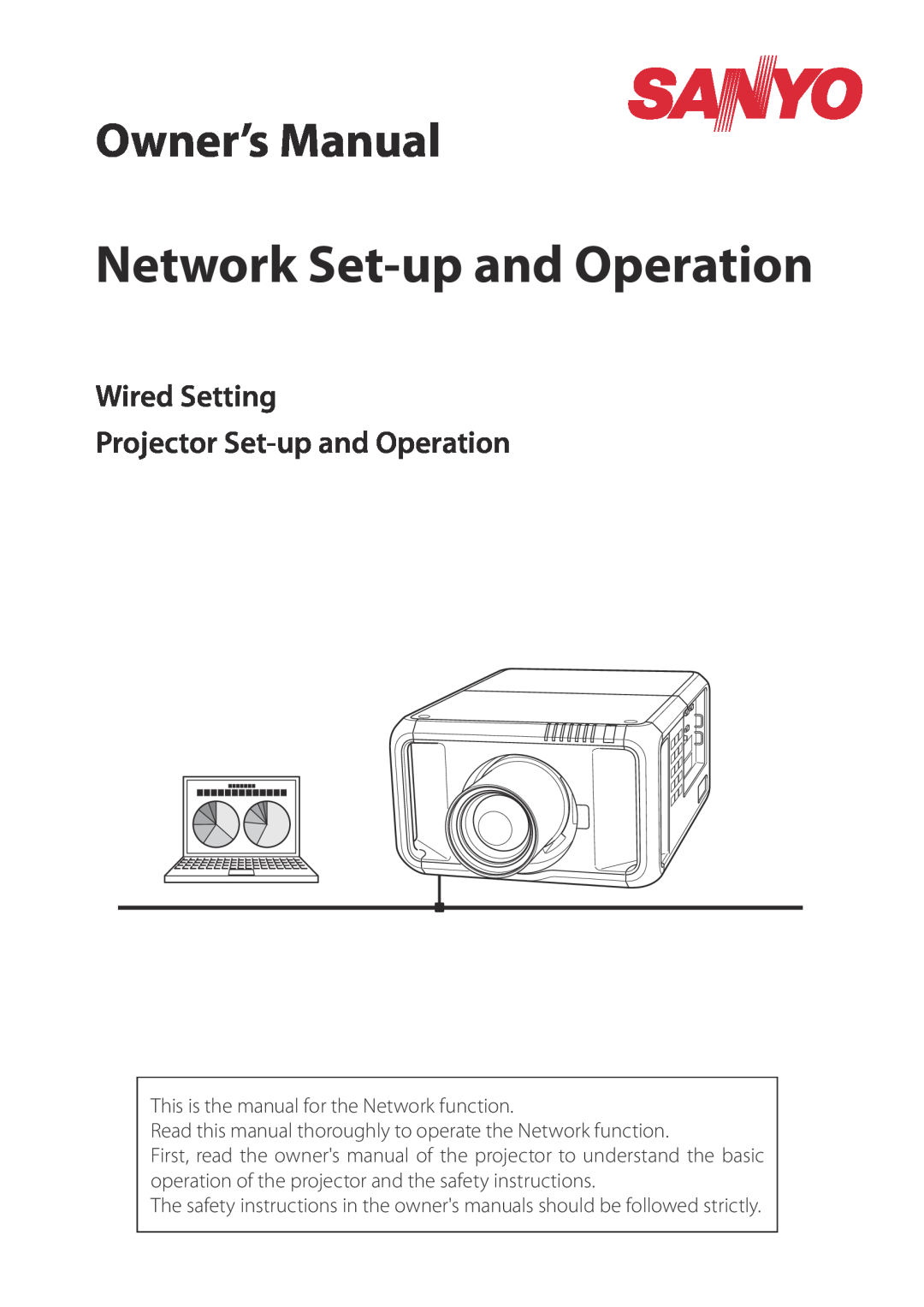 Sanyo Proj05 owner manual Wired Setting Projector Set-up and Operation, Network Set-up and Operation, Owner’s Manual 