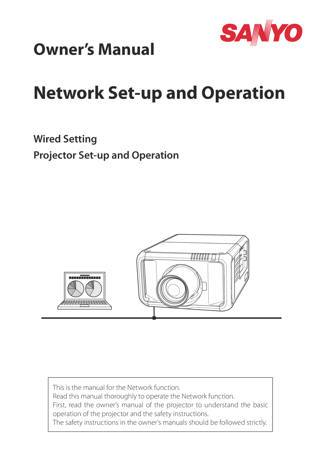 Sanyo Proj05 owner manual Network Set-up and Operation, Wired Setting Projector Set-up and Operation 