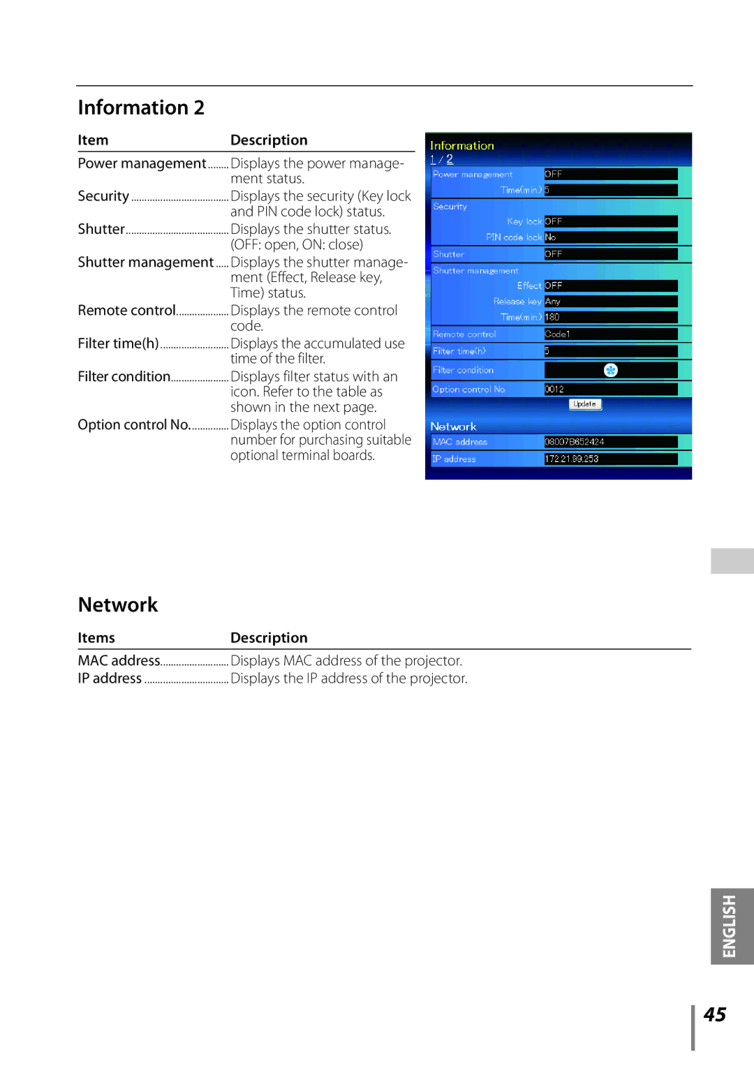 Sanyo Projector owner manual Network 