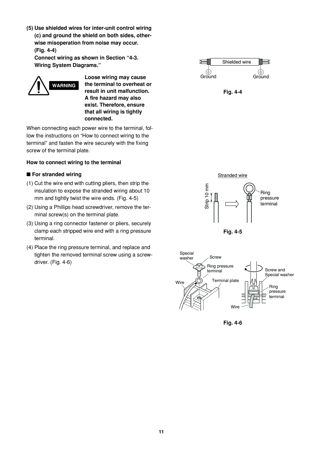 Sanyo R410A operation manual How to connect wiring to the terminal For stranded wiring 