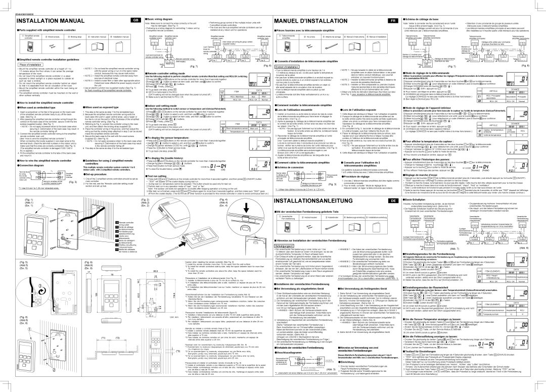 Sanyo RCS-KR1EG installation manual Installationsanleitungde, Installation Manual, Manuel D’Installation 