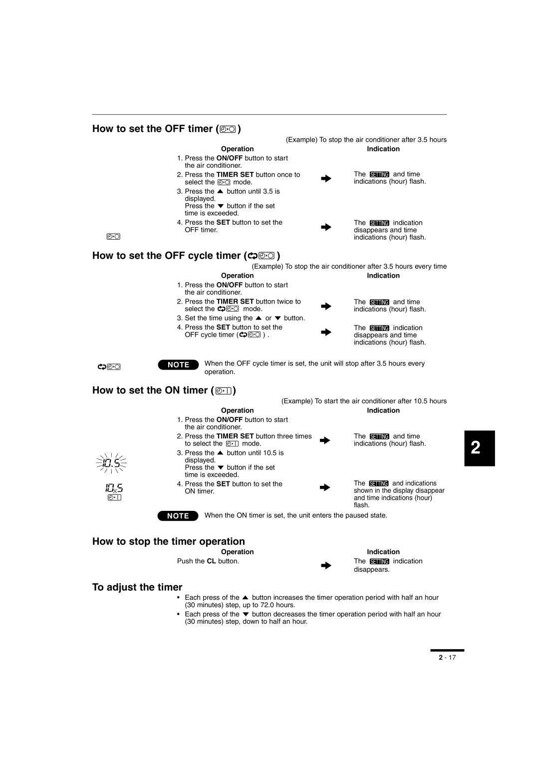 Sanyo RCS-BH80UA.WL, RCS-SH80UA.WL, RCS-SH1UA instruction manual How to set the OFF timer, Operation 