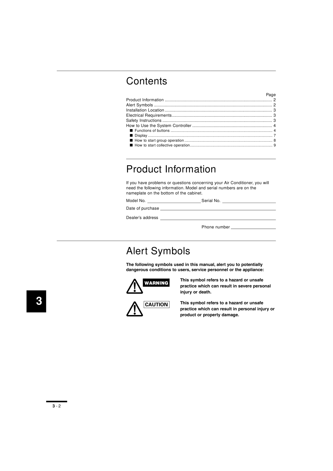 Sanyo RCS-BH80UA.WL, RCS-SH80UA.WL, RCS-SH1UA instruction manual Contents, Alert Symbols 