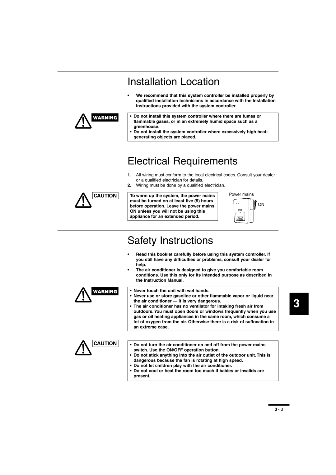 Sanyo RCS-SH80UA.WL, RCS-SH1UA, RCS-BH80UA.WL instruction manual Installation Location 