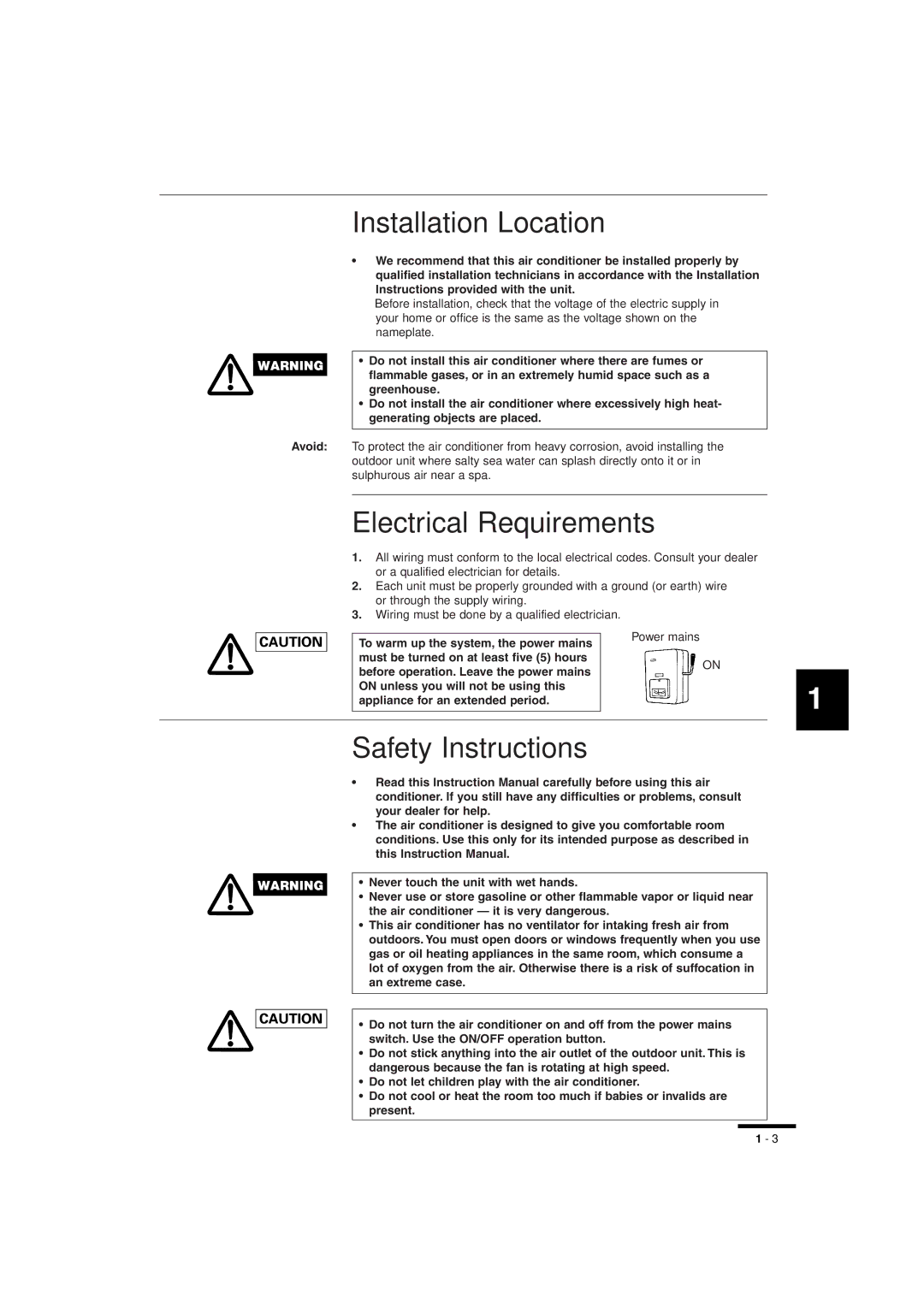 Sanyo RCS-SH1UA, RCS-SH80UA.WL, RCS-BH80UA.WL instruction manual Installation Location 