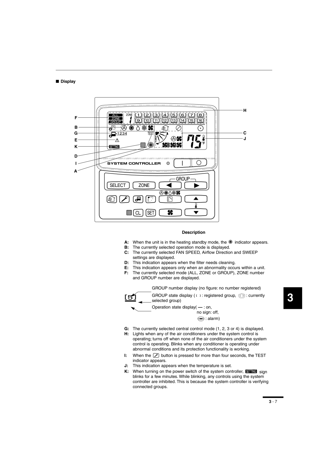 Sanyo RCS-SH1UA, RCS-SH80UA.WL, RCS-BH80UA.WL instruction manual Display Description 