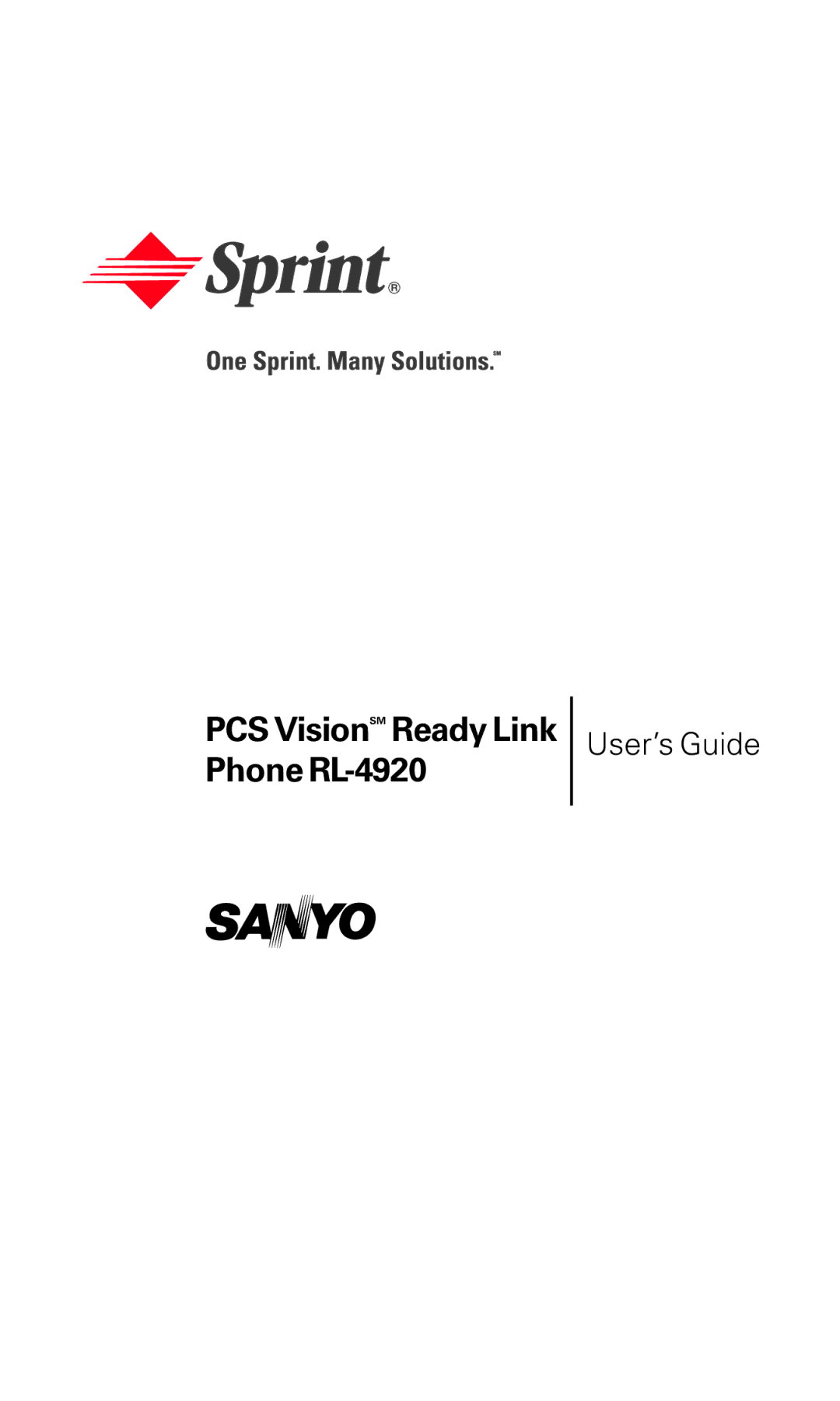 Sanyo manual PCS VisionSM Ready Link Phone RL-4920 