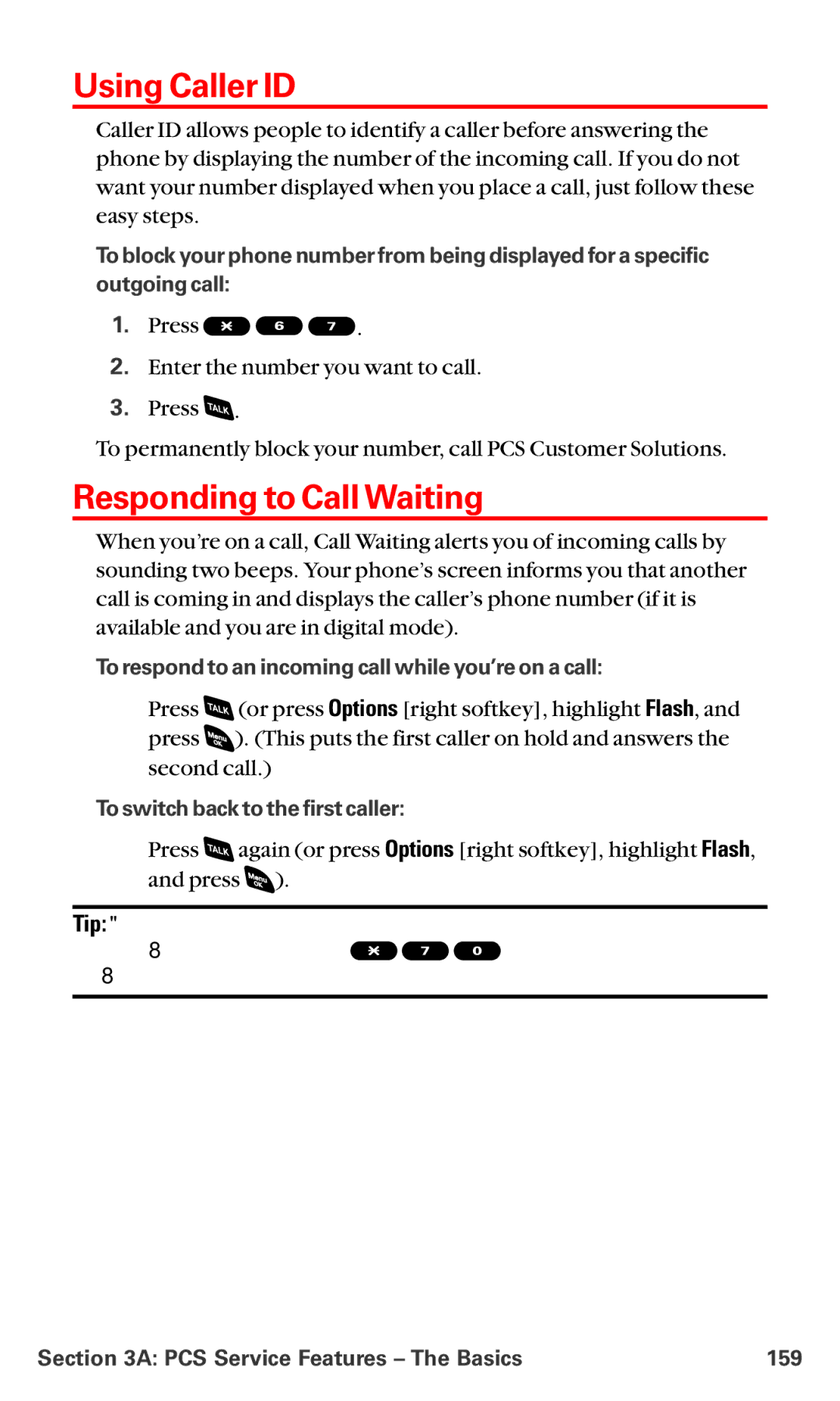 Sanyo RL-4920 manual Using Caller ID, Responding to Call Waiting, To respond to an incoming call while you’re on a call 