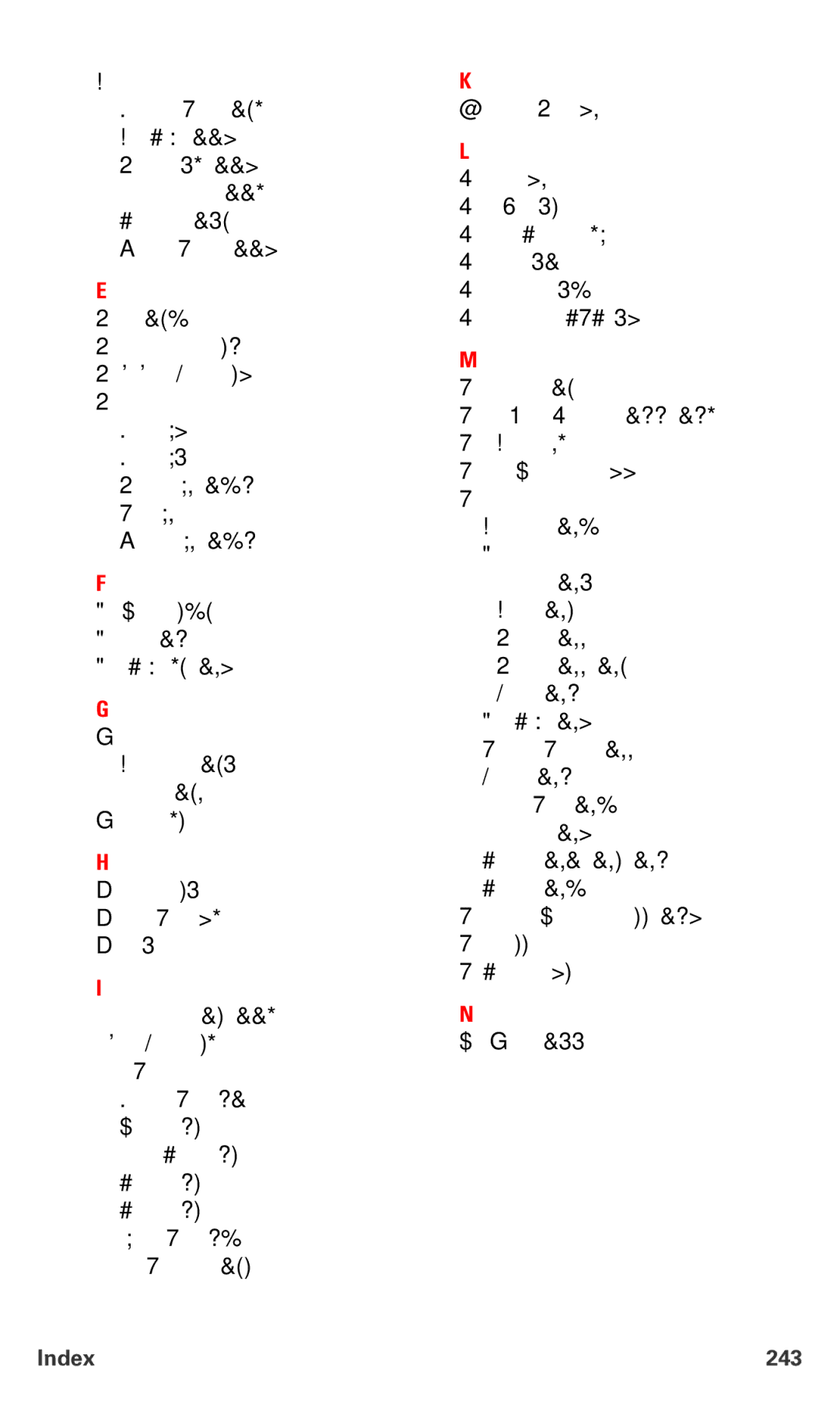 Sanyo RL-4920 manual Index 243 