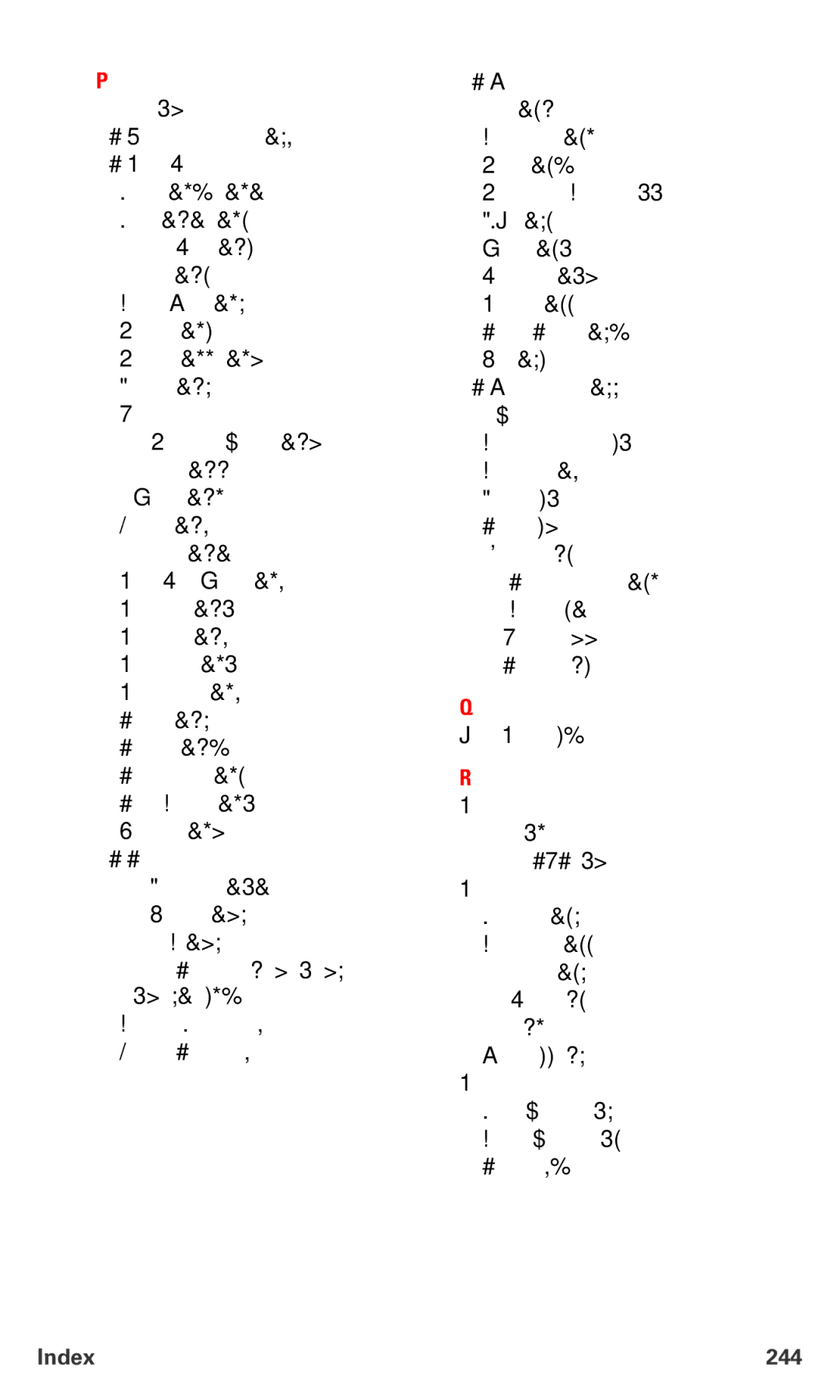 Sanyo RL-4920 manual Index 244 