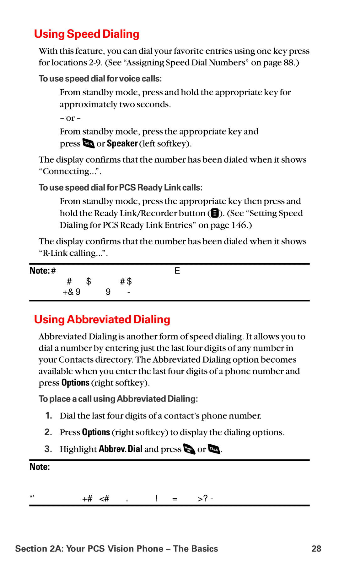 Sanyo RL-4920 manual Using Speed Dialing, Using Abbreviated Dialing, To use speed dial for voice calls 