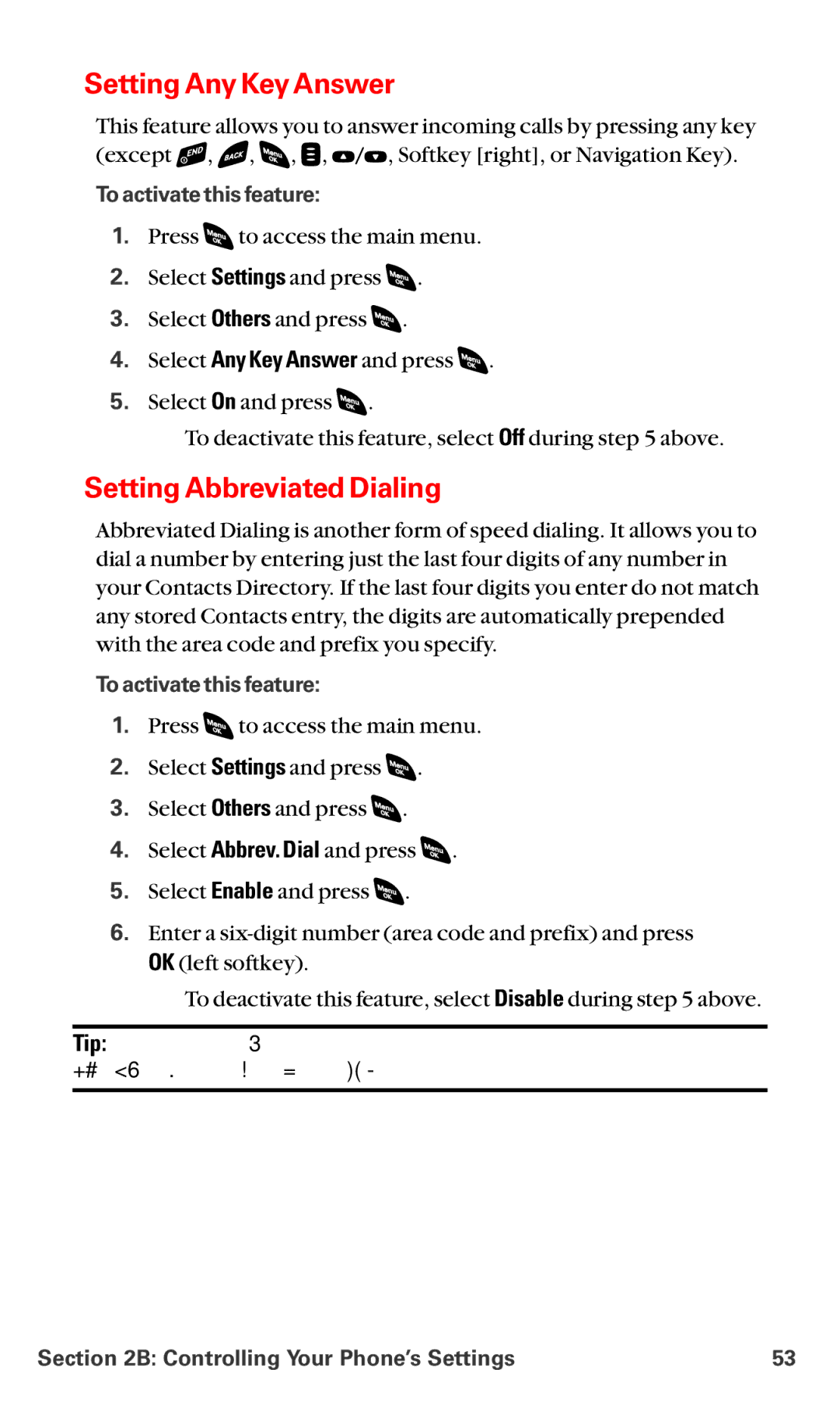 Sanyo RL-4920 manual Setting Any Key Answer, Setting Abbreviated Dialing, To activate this feature 