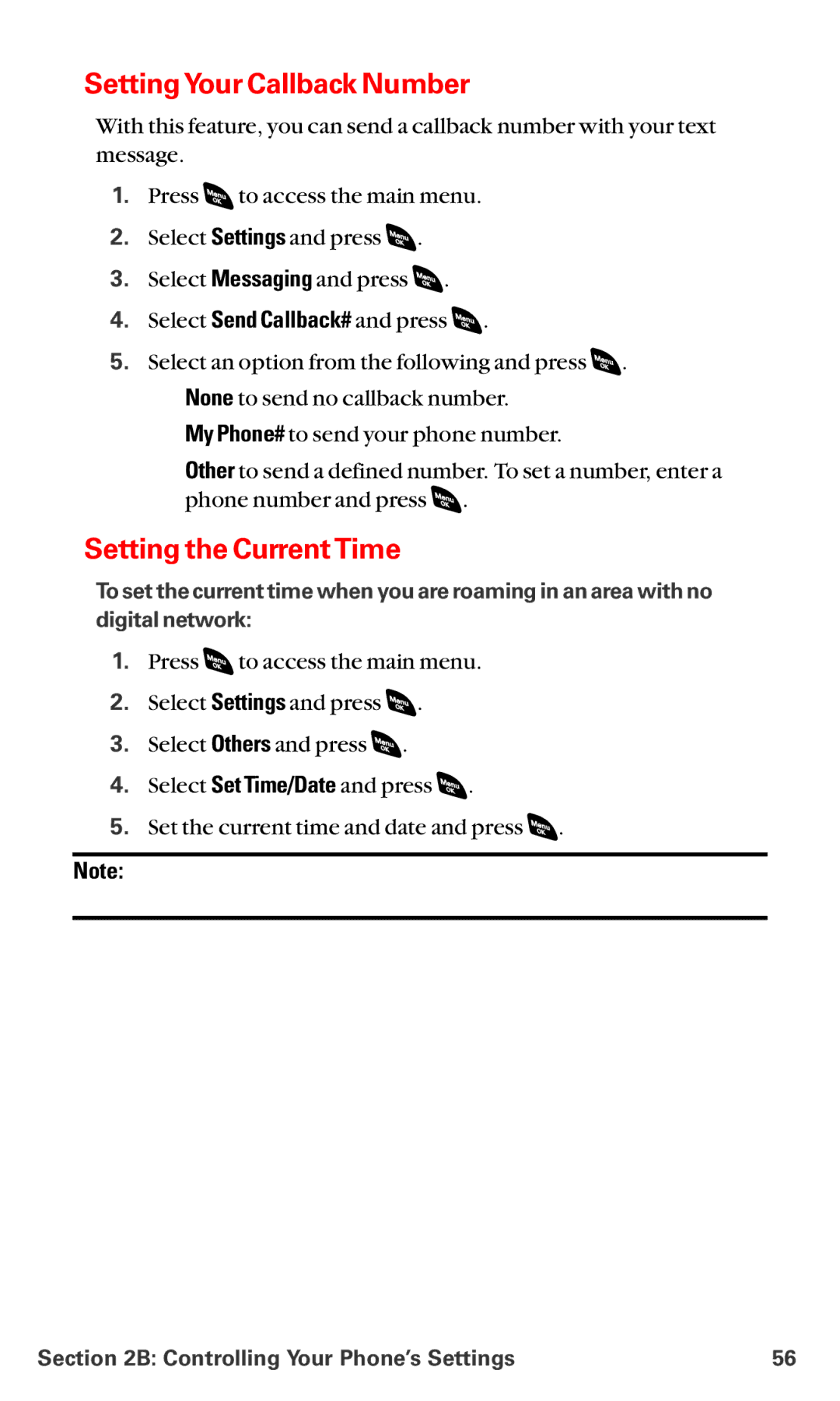 Sanyo RL-4920 manual Setting Your Callback Number, Setting the Current Time 