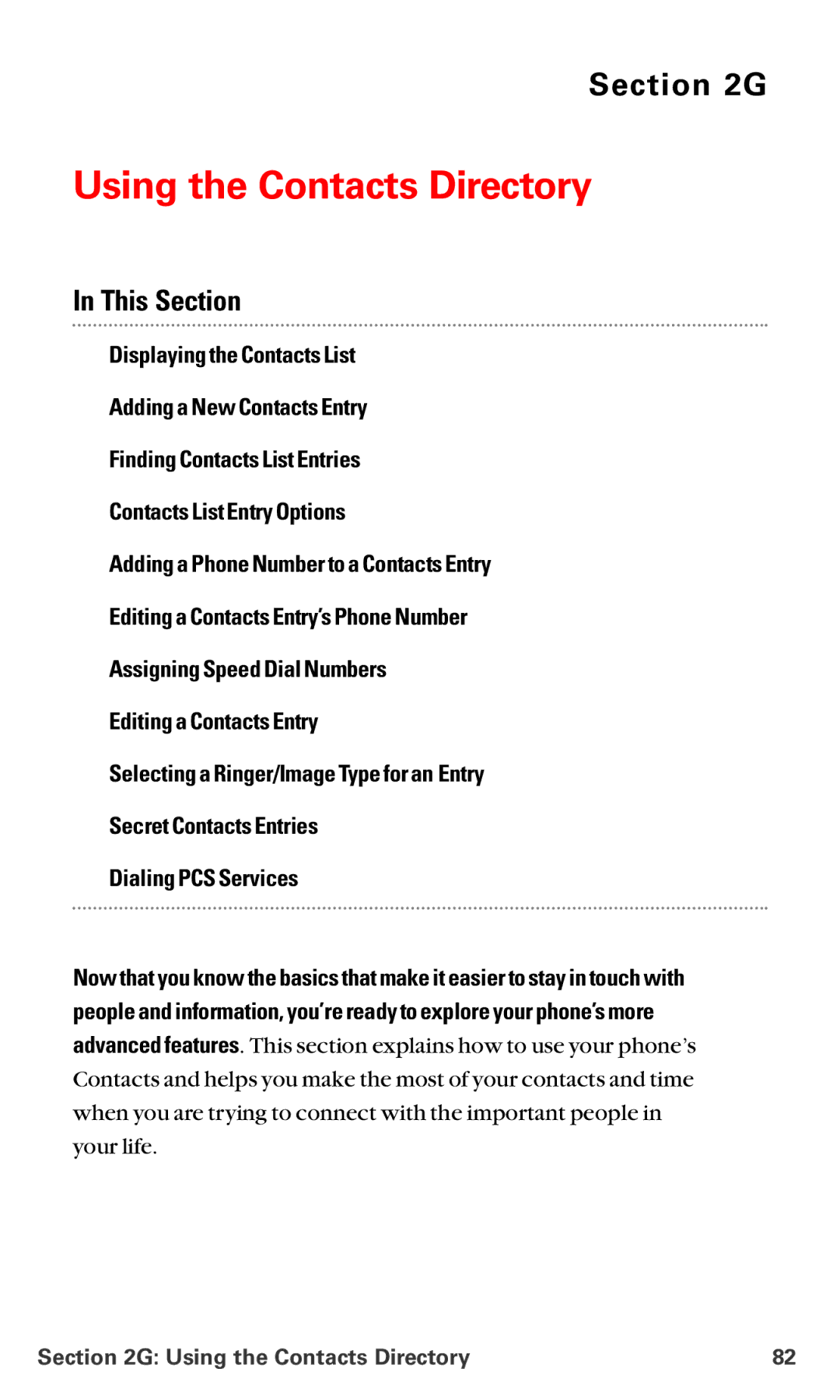 Sanyo RL-4920 manual Using the Contacts Directory 