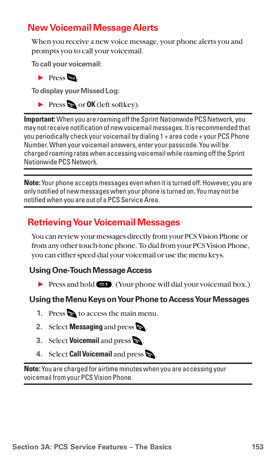 Sanyo RL 4920 manual New Voicemail Message Alerts, RetrievingYour Voicemail Messages, Using One-Touch Message Access 