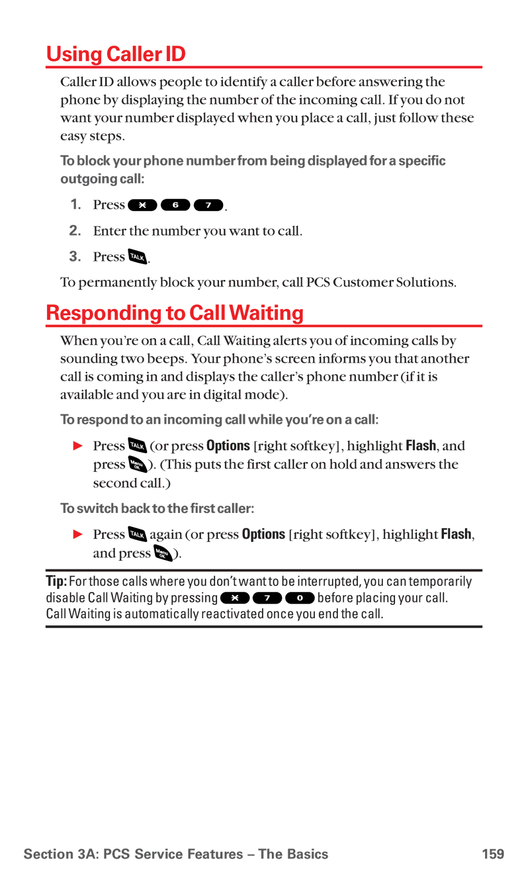 Sanyo RL 4920 manual Using Caller ID, Responding to Call Waiting, To respond to an incoming call while you’re on a call 