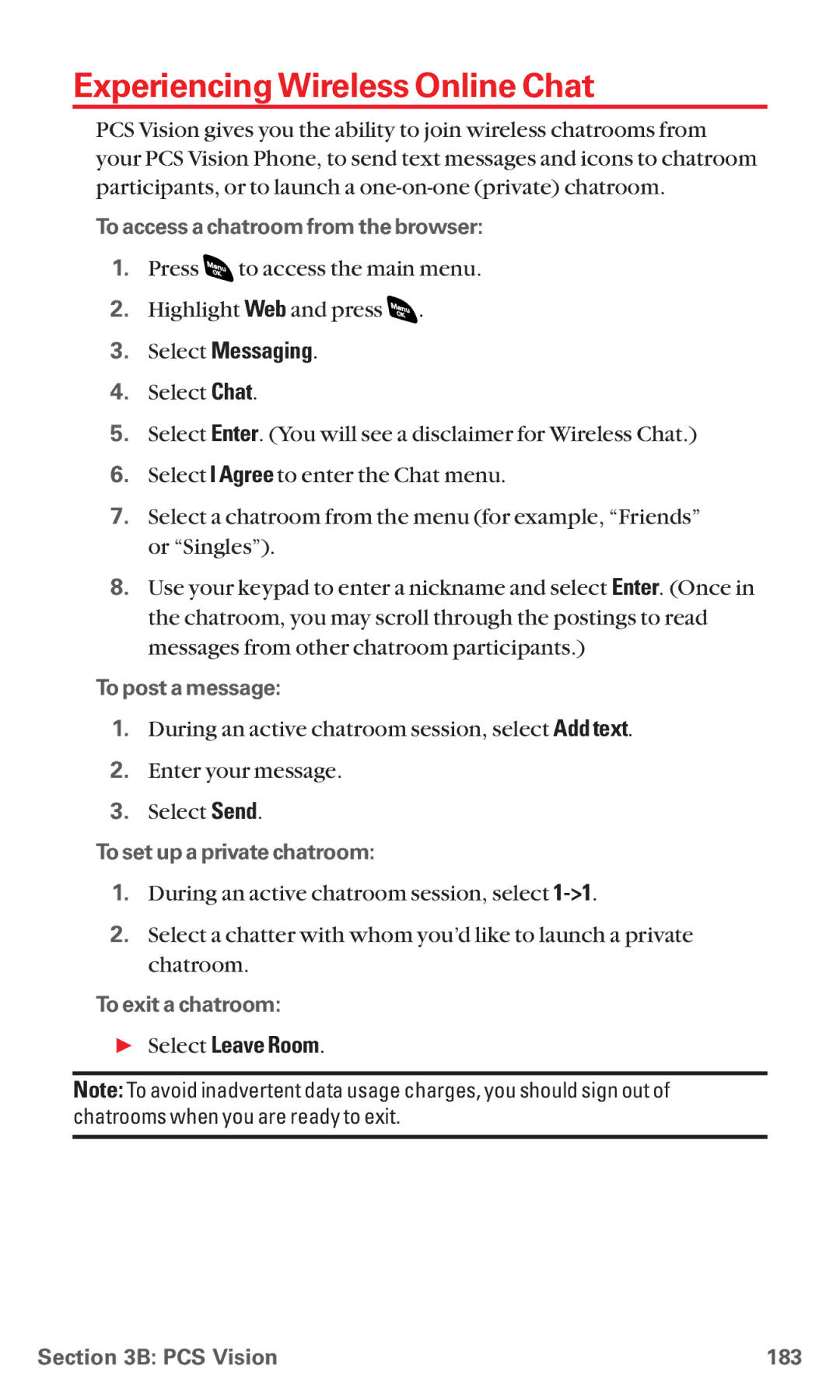 Sanyo RL 4920 manual Experiencing Wireless Online Chat, Select Messaging,  Select Leave Room 