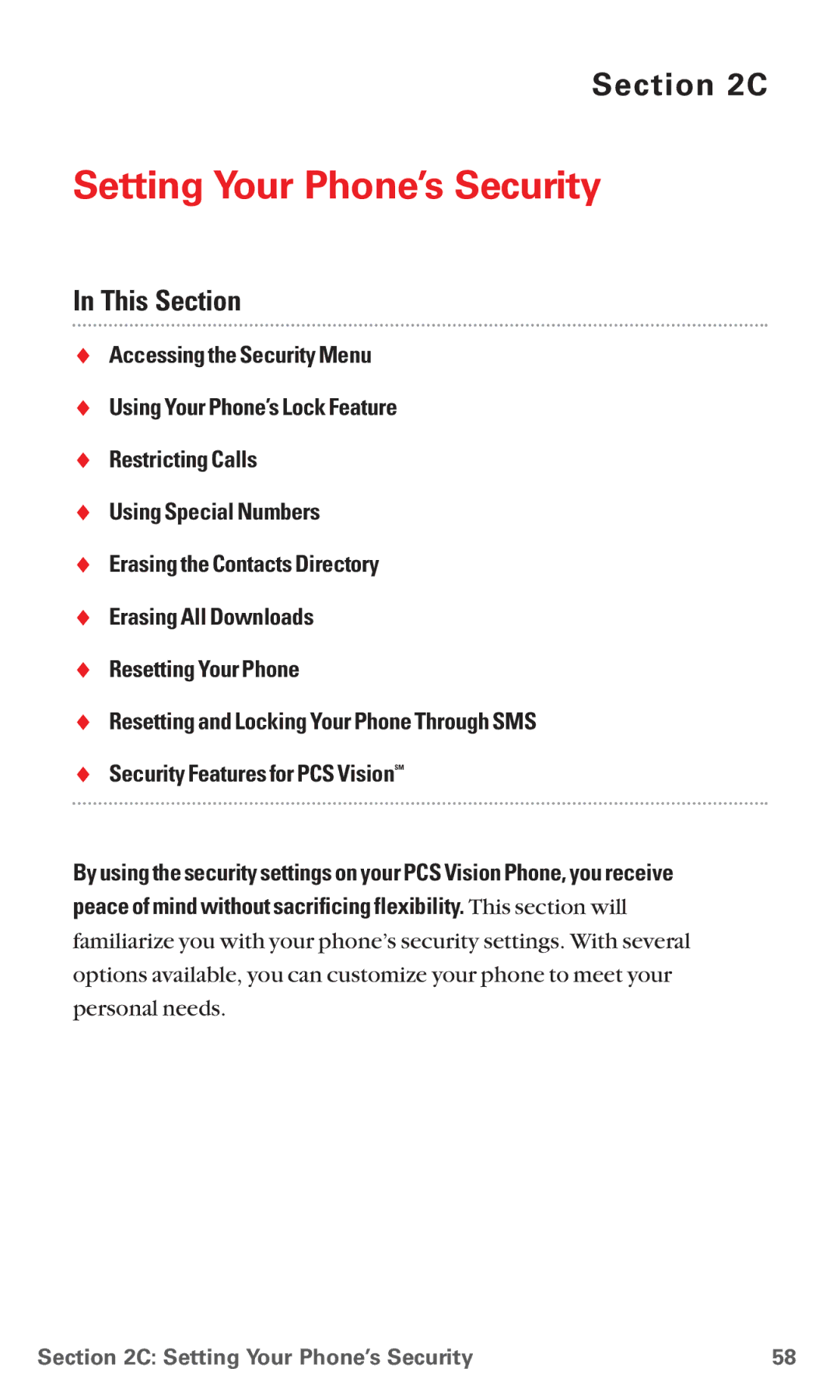 Sanyo RL 4920 manual Setting Your Phone’s Security 