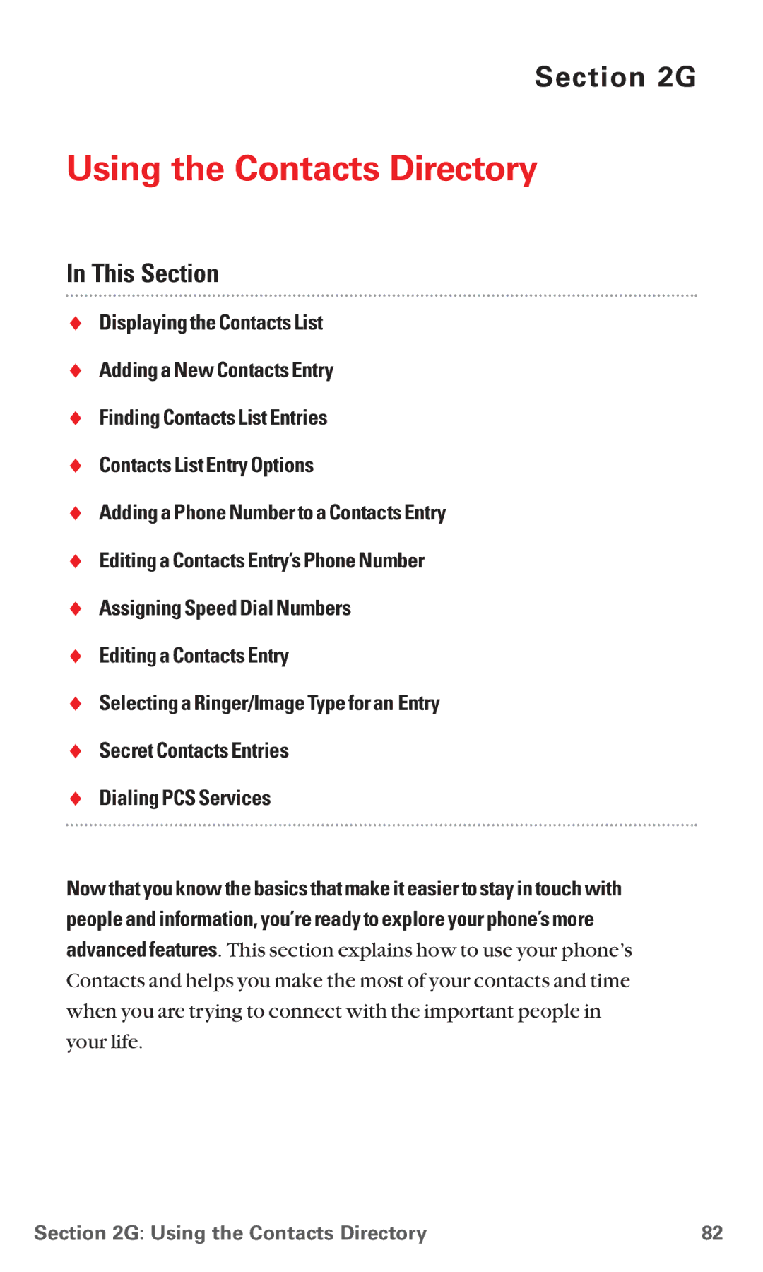 Sanyo RL 4920 manual Using the Contacts Directory 