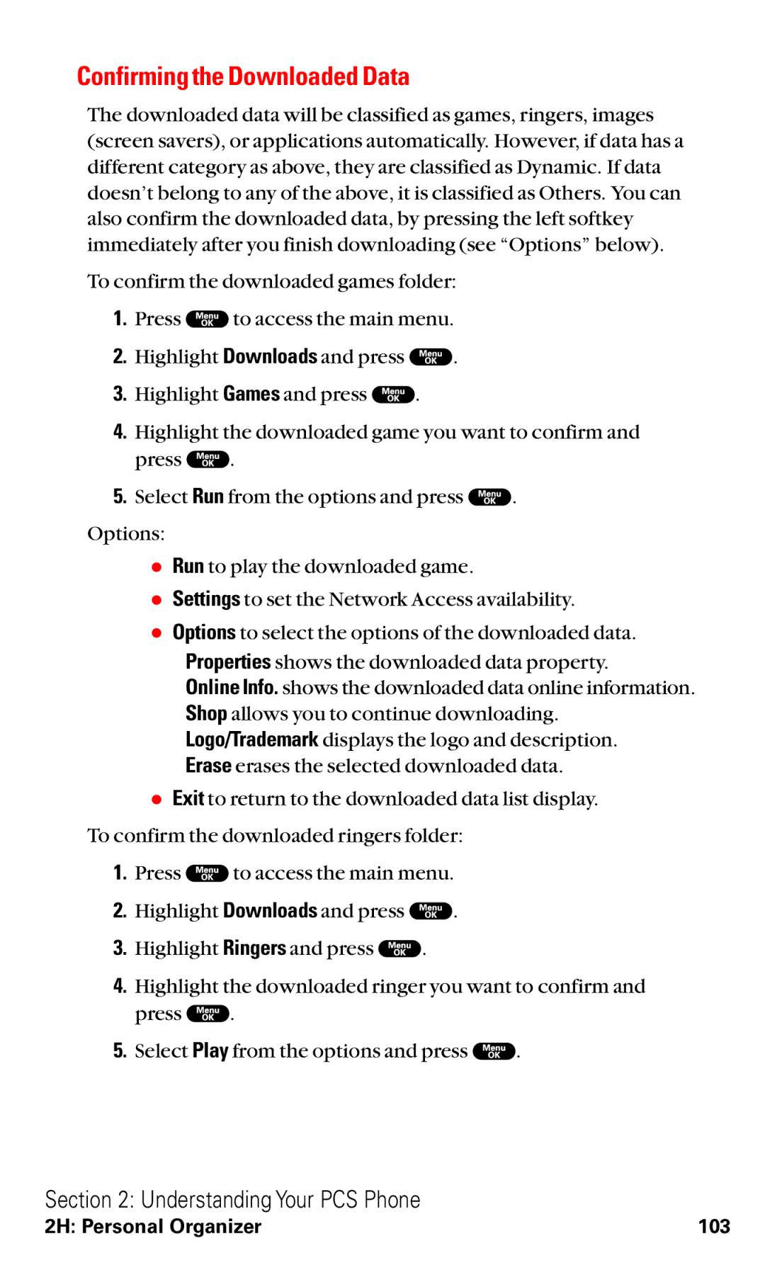 Sanyo RL2000 manual Confirming the Downloaded Data 