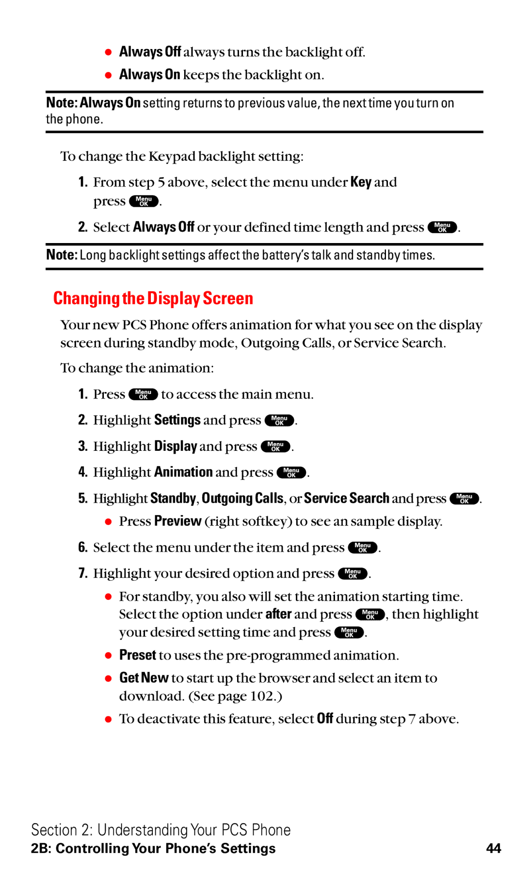 Sanyo RL2000 manual Changing the Display Screen 