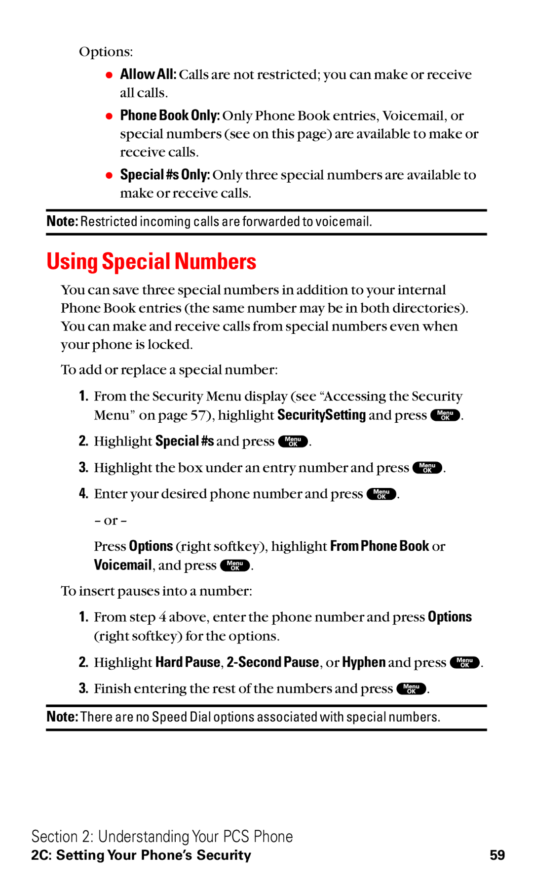 Sanyo RL2000 manual Using Special Numbers, Highlight Hard Pause, 2-Second Pause, or Hyphen and press 