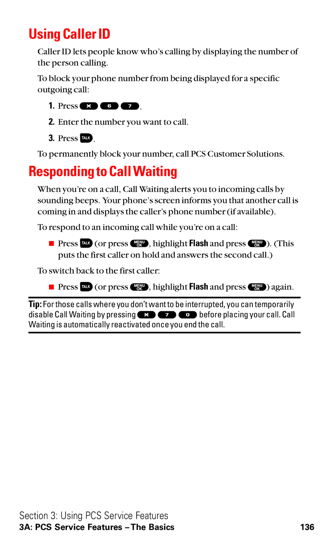 Sanyo RL2500 manual Using Caller ID, Responding to Call Waiting 