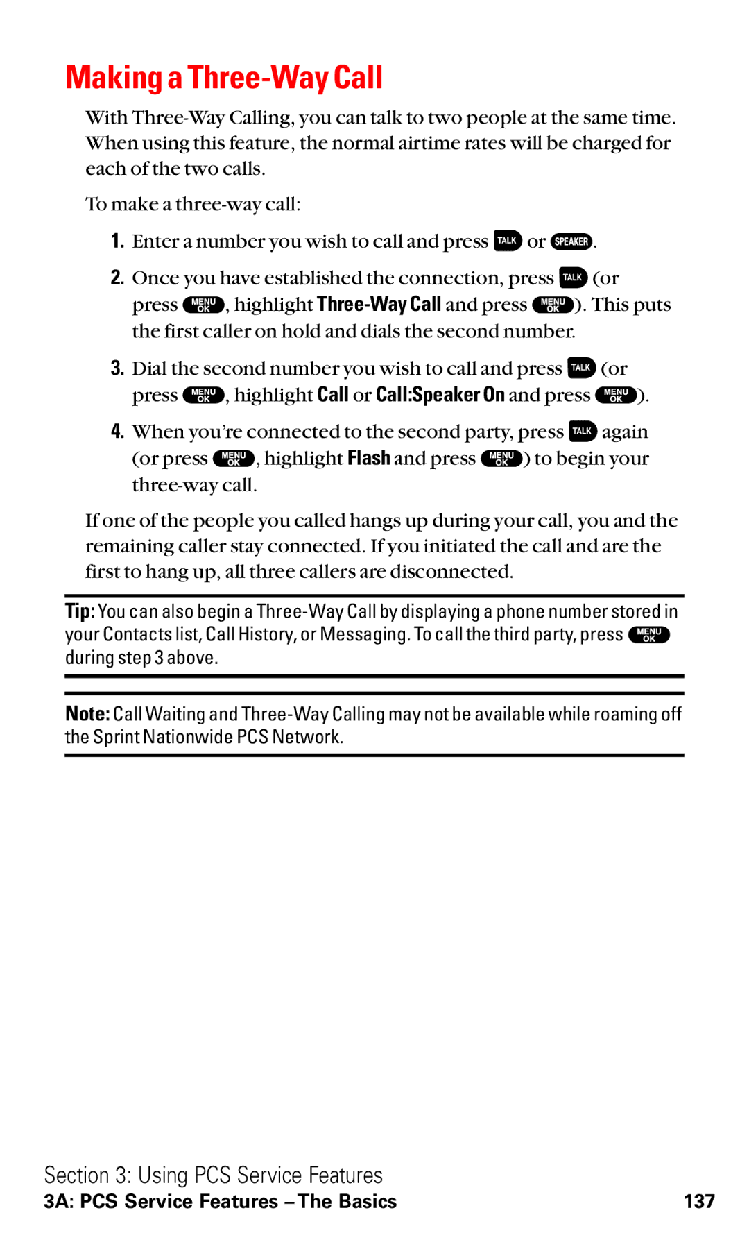 Sanyo RL2500 manual Making a Three-Way Call 