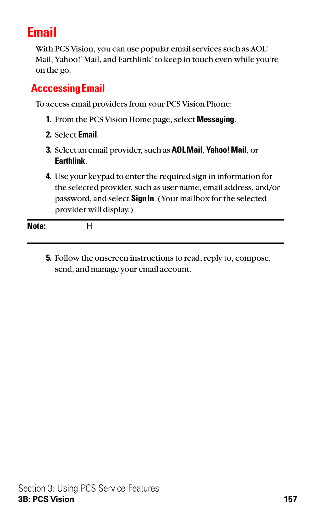 Sanyo RL2500 manual Acccessing Email, Earthlink 