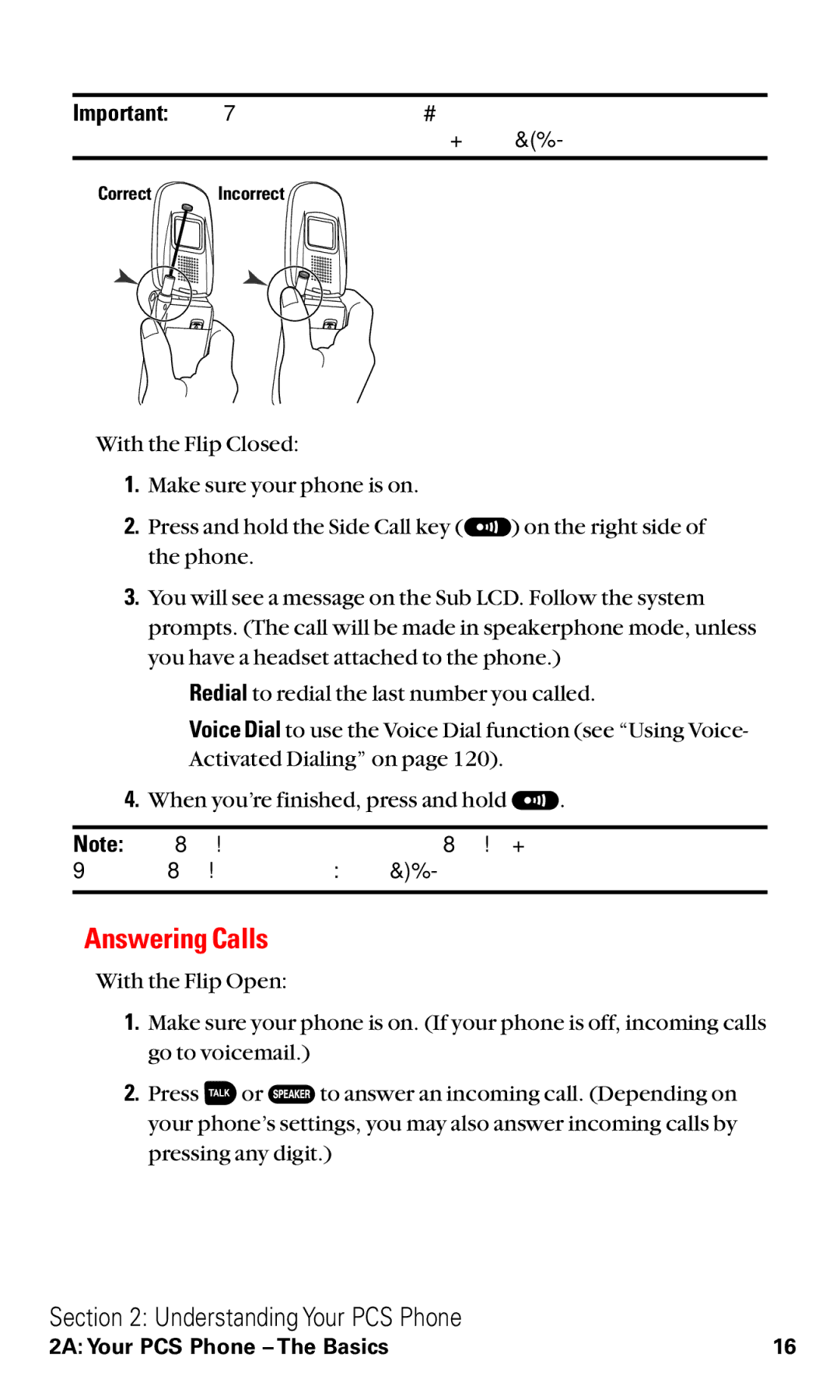 Sanyo RL2500 manual Answering Calls 