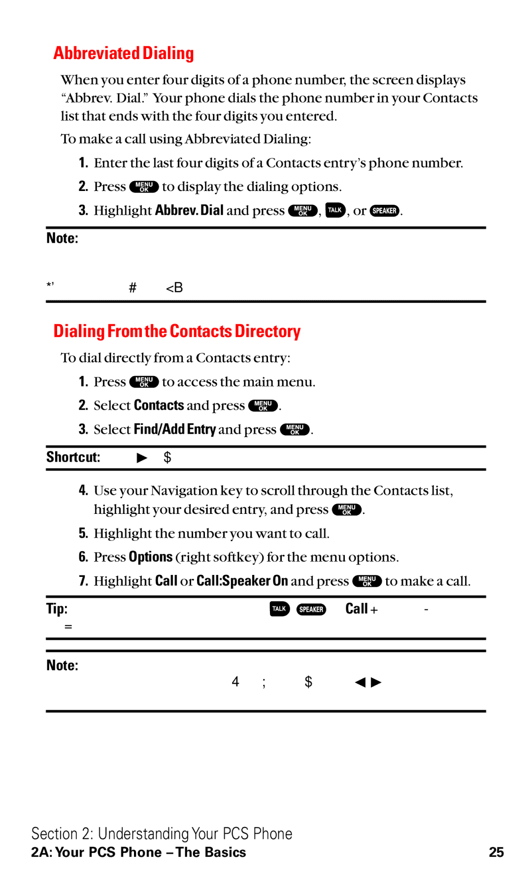 Sanyo RL2500 manual Abbreviated Dialing, Dialing From the Contacts Directory 