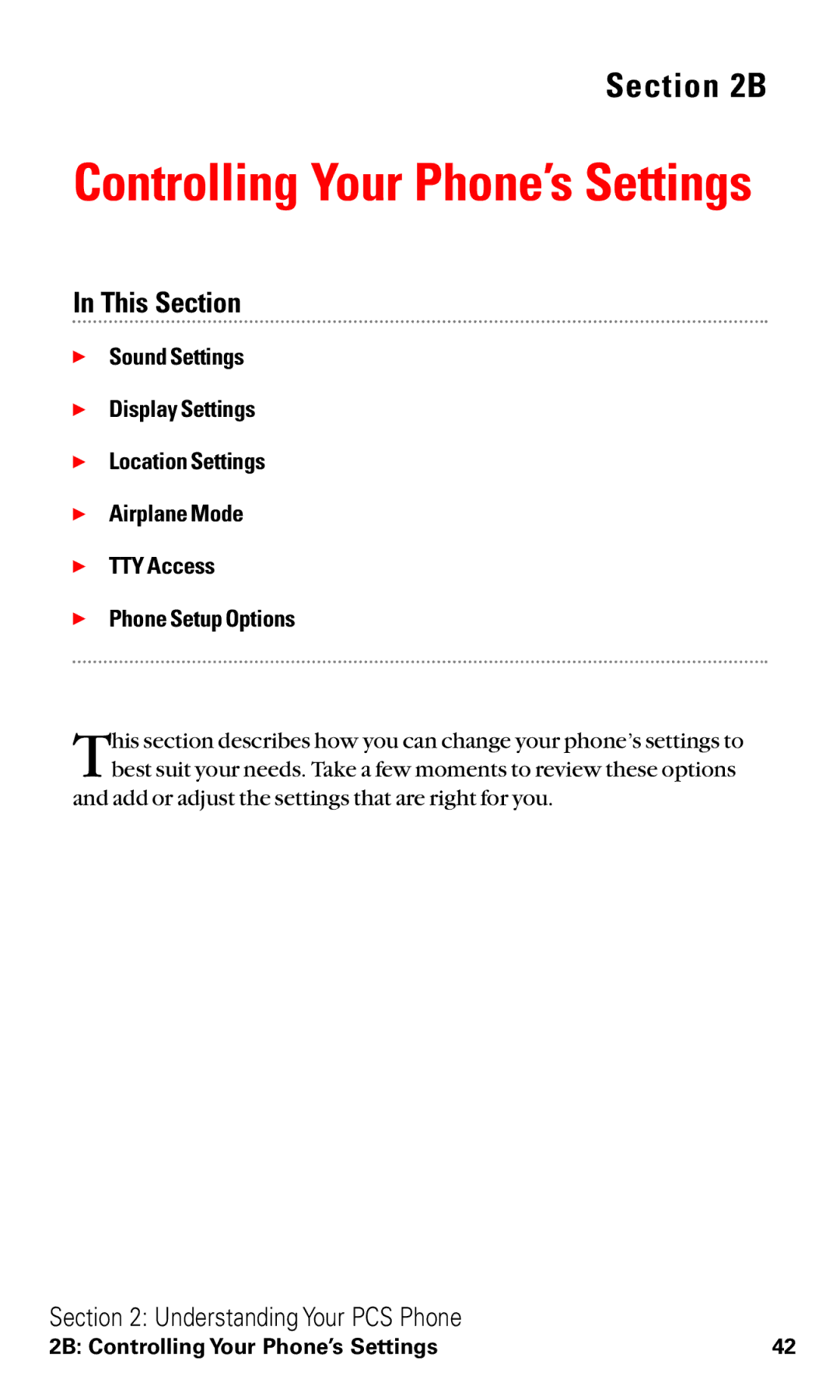 Sanyo RL2500 manual Controlling Your Phone’s Settings 