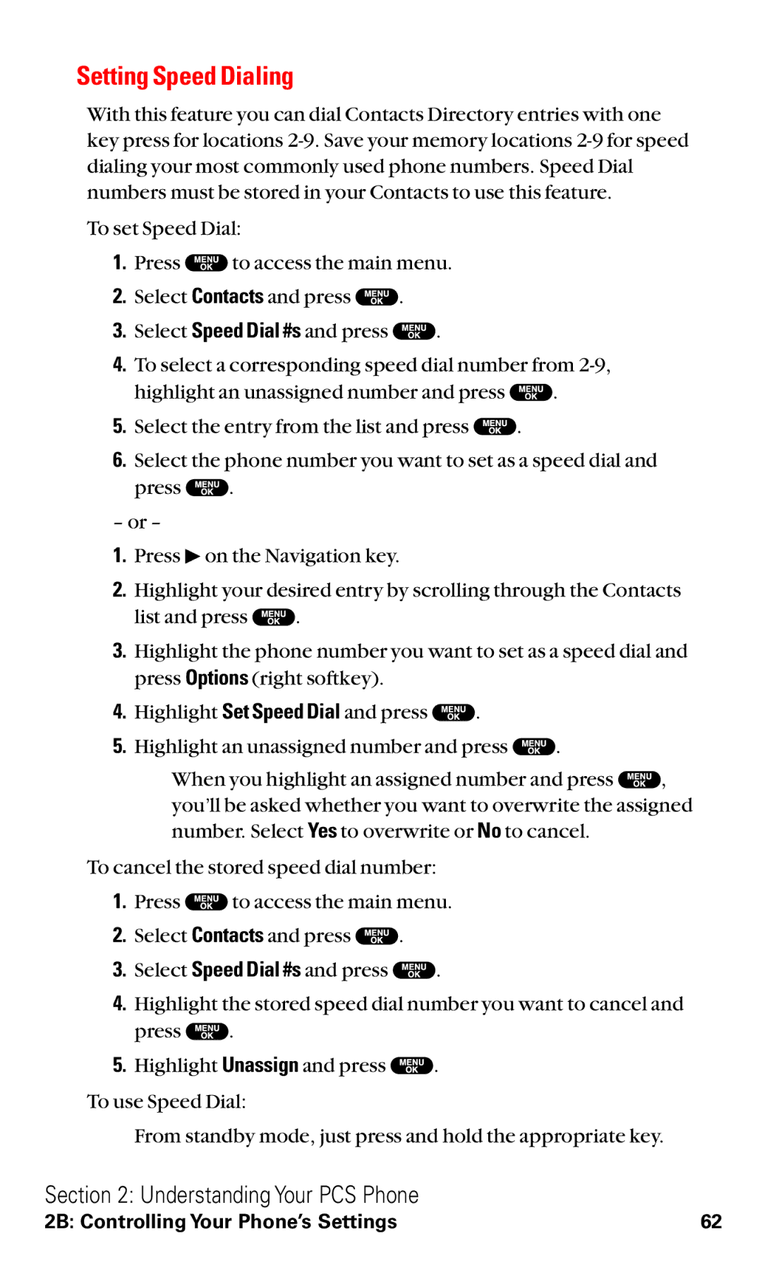 Sanyo RL2500 manual Setting Speed Dialing 