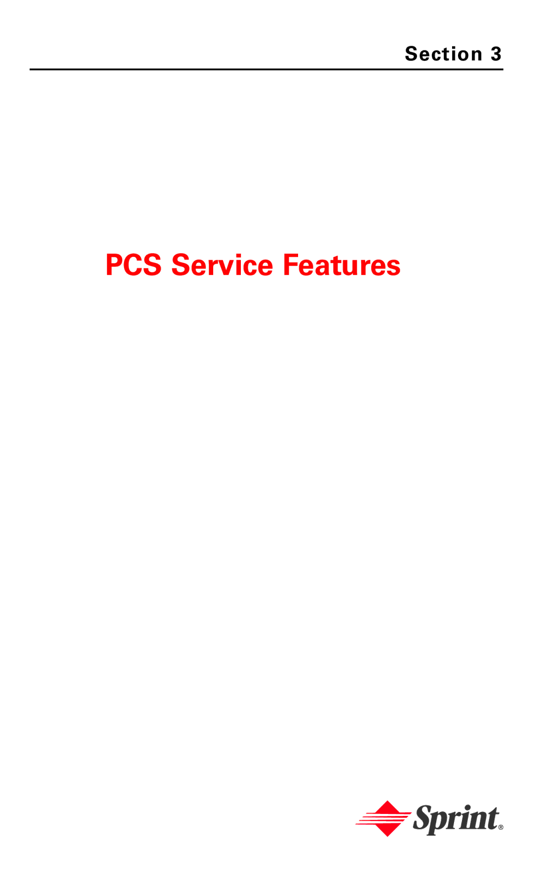 Sanyo RL7300 manual PCS Service Features 