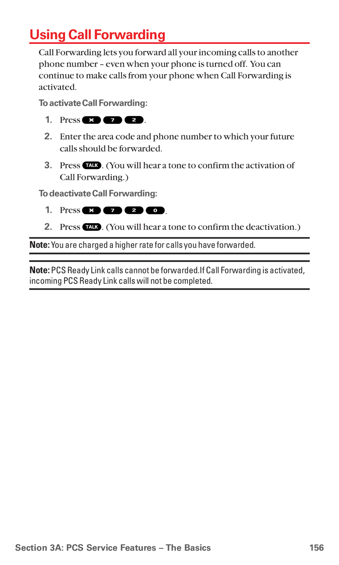 Sanyo RL7300 manual Using Call Forwarding, To activate Call Forwarding, To deactivate Call Forwarding 