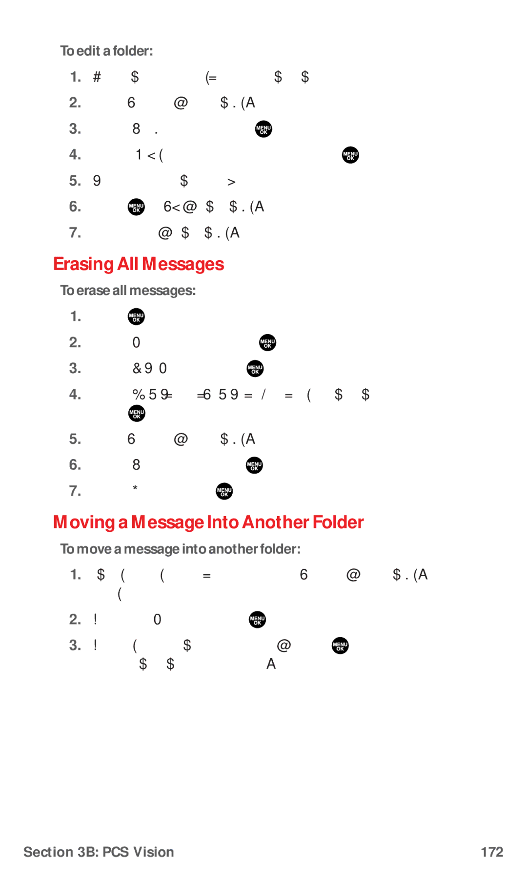 Sanyo RL7300 manual Erasing All Messages, Moving a Message Into Another Folder 