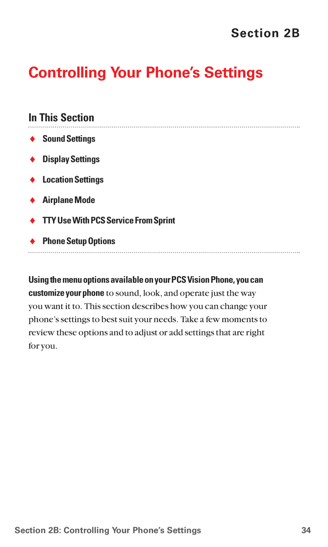 Sanyo RL7300 manual Controlling Your Phone’s Settings 