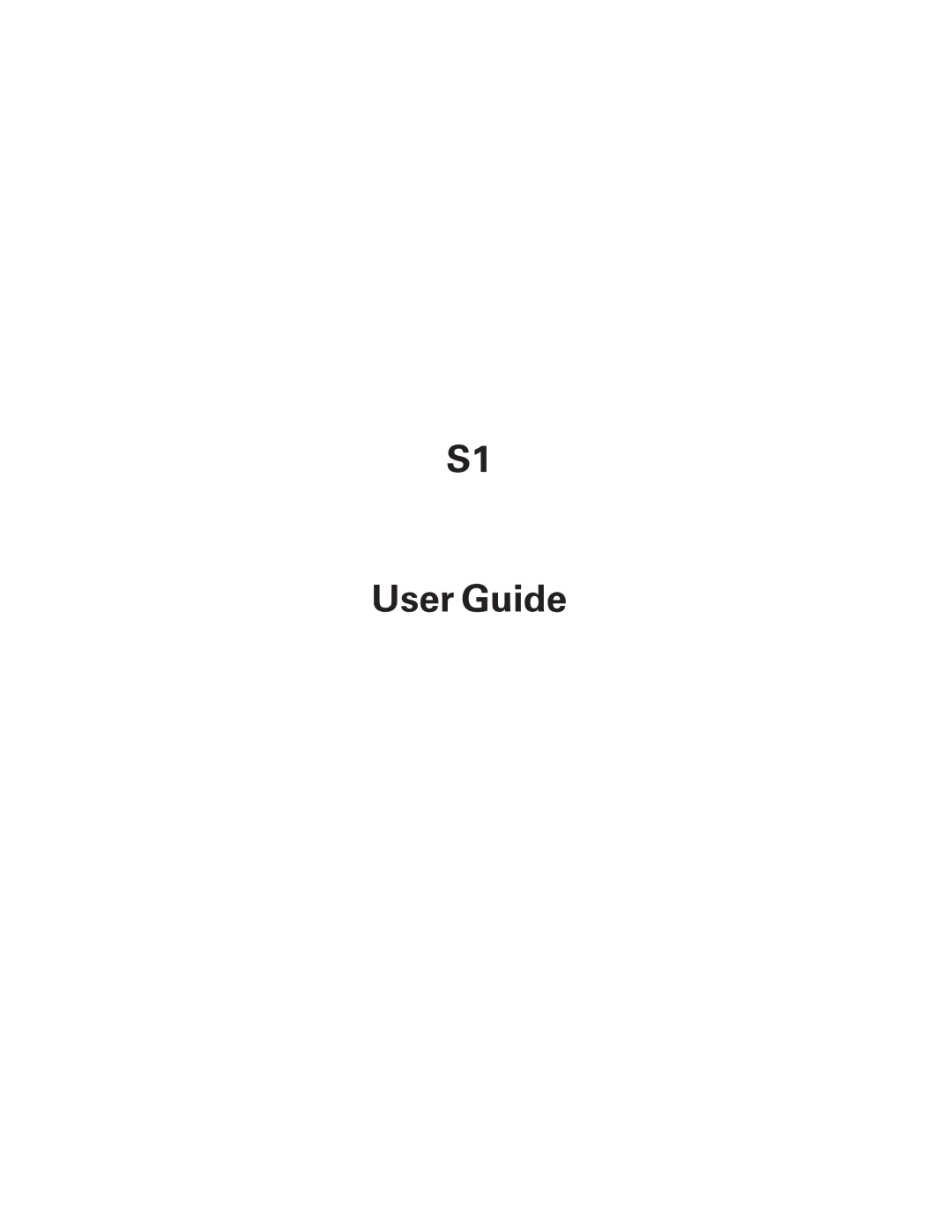 Sanyo S1 manual User Guide 