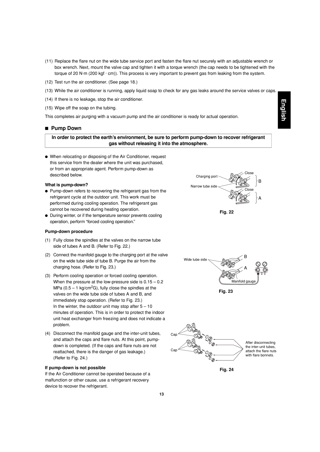 Sanyo SAP-CMRV1426EH-F, SAP-CMRV1926EH Pump Down, What is pump-down?, Pump-down procedure, If pump-down is not possible 