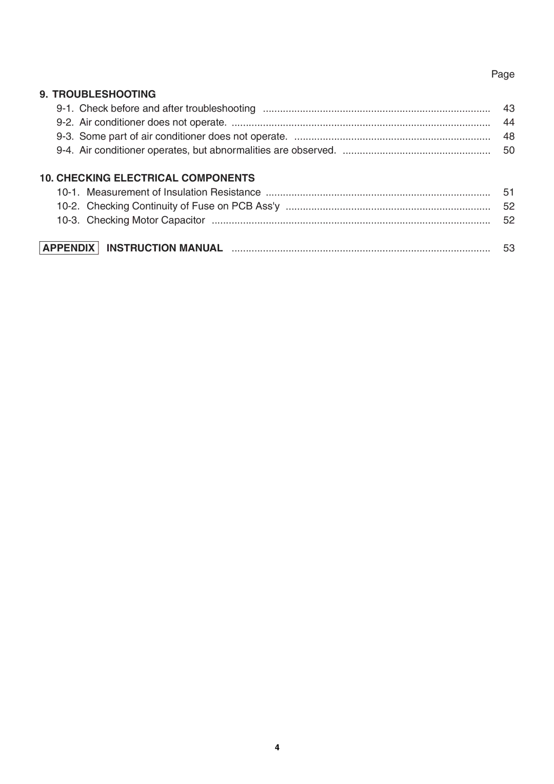 Sanyo SAP-K77RAX, Sanyo Split System Air Conditoner service manual Appendix 