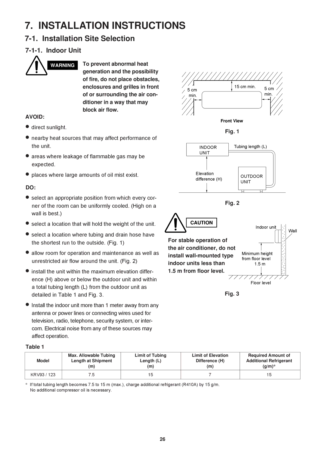 Sanyo SAP-CRV123EH, SAP-KRV123EH, SAP-KRV93EH, SAP-CRV93EH Installation Instructions, Installation Site Selection, Avoid 