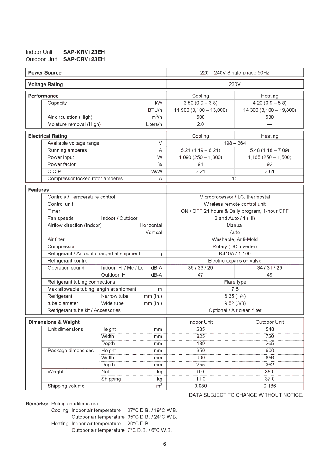 Sanyo SAP-KRV93EH, SAP-CRV93EH service manual SAP-KRV123EH, Outdoor Unit SAP-CRV123EH 