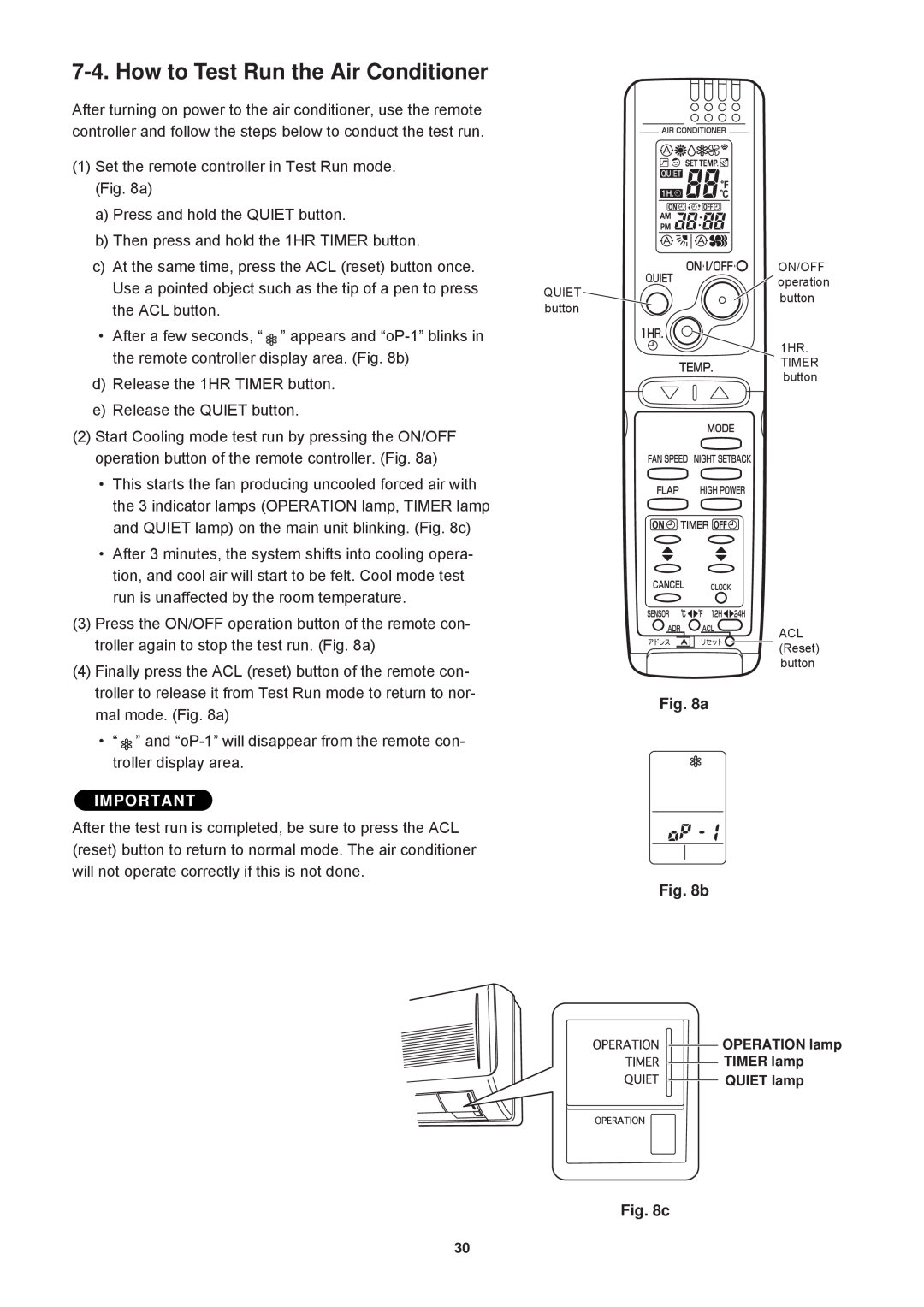 Sanyo SAP-CRV123EH, SAP-KRV123EH, SAP-KRV93EH, SAP-CRV93EH service manual How to Test Run the Air Conditioner, a b 